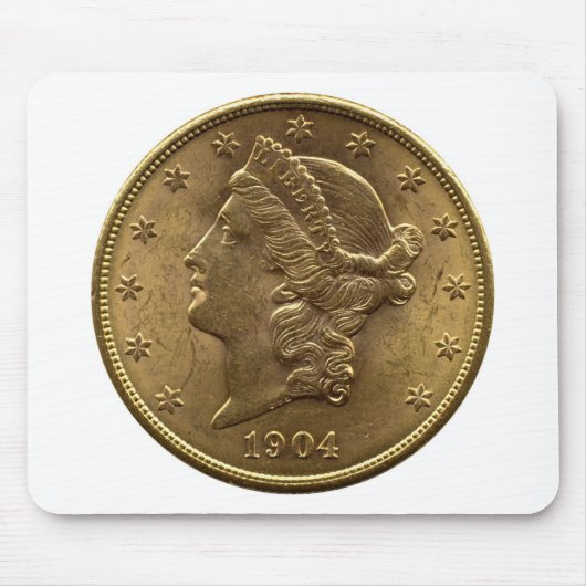 1904 zwanzig Dollar-Münzenfront (Köpfe) oder Geld Mousepad (Vorne)