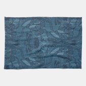1905 Art Nouveau Style Blue Floral & Blätter Desig Geschirrtuch (Horizontal)
