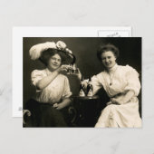 1905 Beer Drinking Girl Friends Postkarte (Vorne/Hinten)