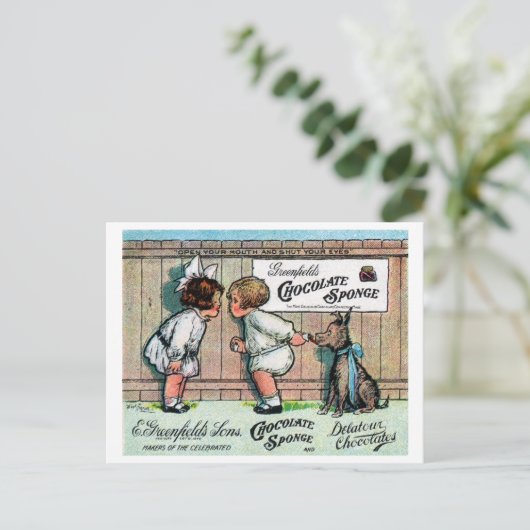 1905 Chocolate Candy Ad Postkarte (Stehend Vorderseite)