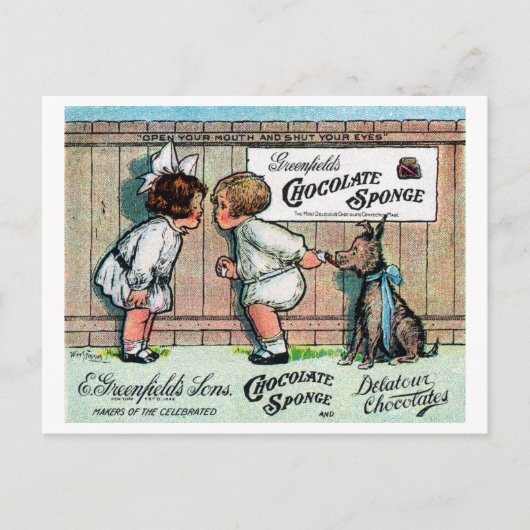 1905 Chocolate Candy Ad Postkarte (Vorderseite)