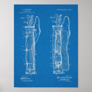 1905 Golfschläger-Caddytasche Design-Patent-Kunst Poster