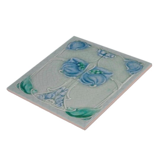 1905 Marsden Art Nouveau Blue Floral Repro Tile Fliese (Seite)