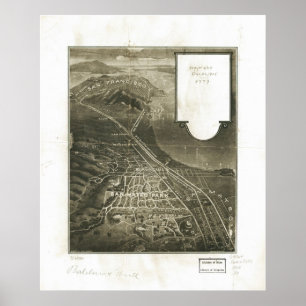 1905 San Mateo, CA Birds Eye Panorama Karte Poster