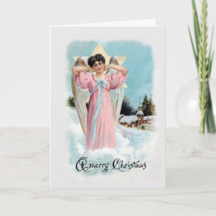 1906 Alt-modische Angel-Weihnachtskarte Feiertagskarte