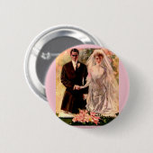 1906 Edwardian Hochzeit Button (Vorne & Hinten)