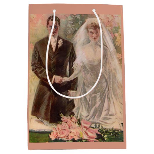 1906 Edwardian Hochzeit Mittlere Geschenktüte (Vorderseite)