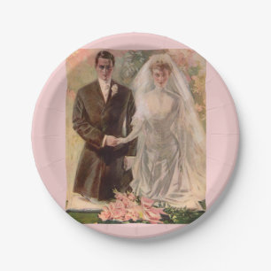 1906 Edwardian Hochzeit Pappteller