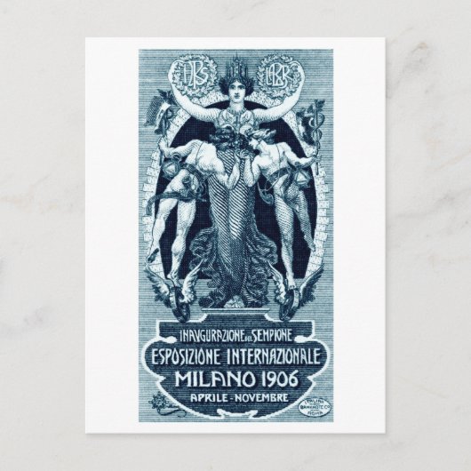 1906 Internationale Messe Mailand Postkarte (Vorderseite)