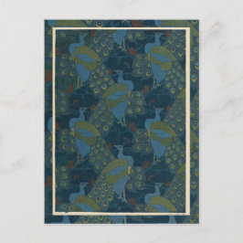 1906 Vintage europäische Pfauen-Tapete Postkarte