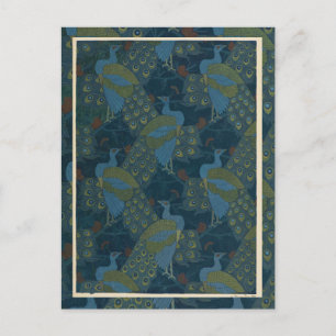 1906 Vintage europäische Pfauen-Tapete Postkarte