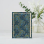 1906 Vintage europäische Pfauen-Tapete Postkarte (Stehend Vorderseite)