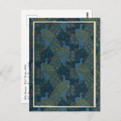 1906 Vintage europäische Pfauen-Tapete Postkarte (Vorne/Hinten)