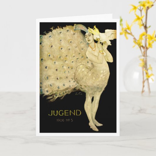 1906!! "VÖGEL OF A FEATHER" ART NOUVEAU GREETING KARTE (Gelbe Blume)