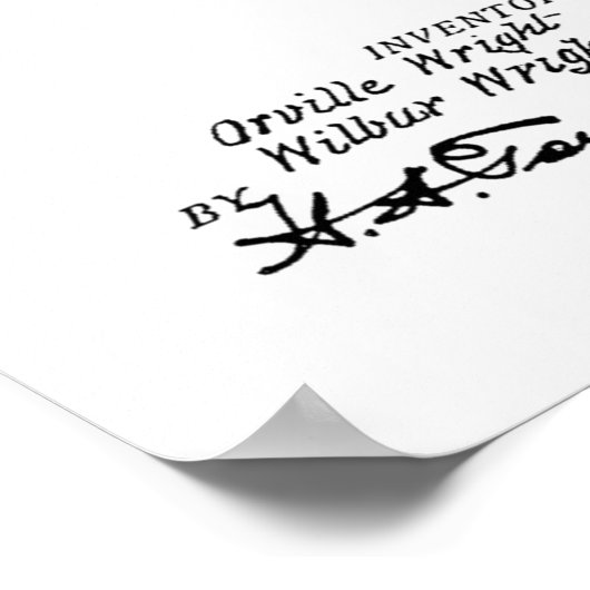 1906 Wright Brothers Flugzeugpatent Zeichnend Prin Poster (Ecke)