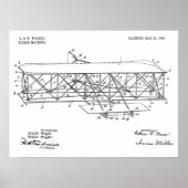 1906 Wright Brothers Flugzeugpatent Zeichnend Prin Poster (Vorne)