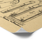 1907 Golf Club Head Patent Art Zeichnend Print Poster (Ecke)