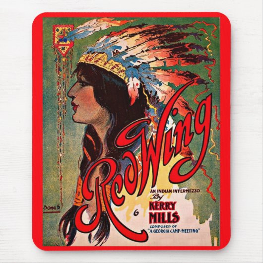 1907 Redwing sheet music cover Mousepad (Vorne)