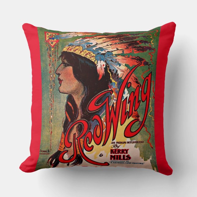 1907 Redwing sheet music cover print Kissen (Vorderseite)