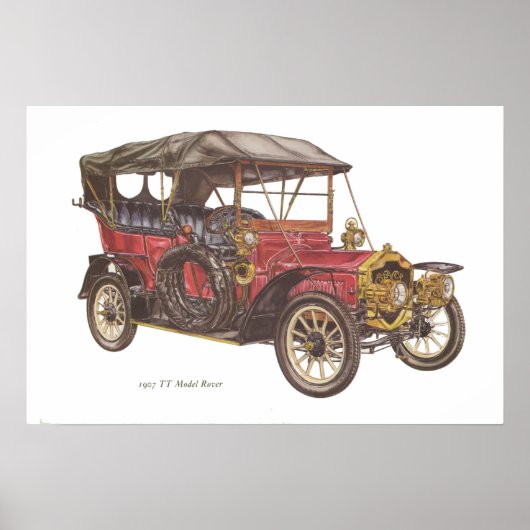 1907 TT Rover Automobil Poster (Vorne)
