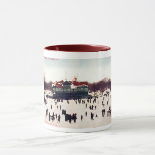 1908 Eislaufen im Lincoln Park, Vintage inspiriert Tasse