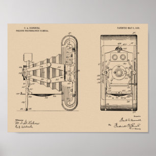 1908 Faltkamera Patent Art Zeichnend Druck Poster