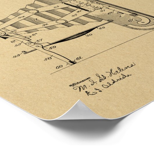 1908 Faltkamera Patent Art Zeichnend Druck Poster (Ecke)