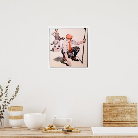 1908 Golf Aquarell Print Poster (Küche)