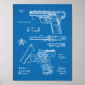 1908 Gun Warnant Patent Art Zeichnend Print Poster (Vorne)