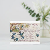 1908 Gute wünscht Blaue Vögel Postkarte (Stehend Vorderseite)