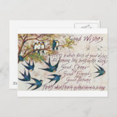 1908 Gute wünscht Blaue Vögel Postkarte (Vorne/Hinten)