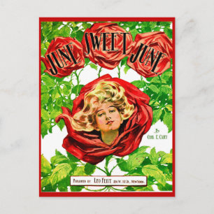 1908 June Sweet June Titelblatt Postkarte