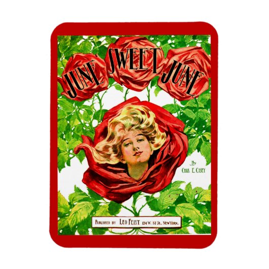 1908 Juni Sweet June Notenblatt drucken Magnet (Vertikal)