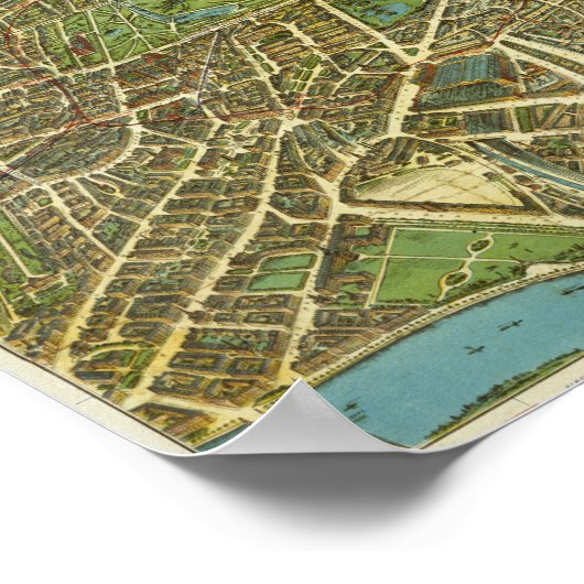1908 London Vintag Map Poster (Ecke)