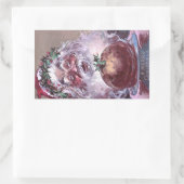 1908 Santa mit Pudding Weihnachten Rechteckiger Aufkleber (Tasche)