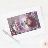 1908 Santa mit Pudding Weihnachten Rechteckiger Aufkleber (Umschlag)