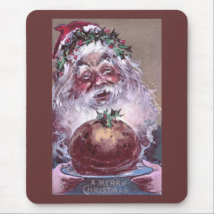 1908 Weihnachtsmann mit Plum Pudding Vintage Weihn Mousepad