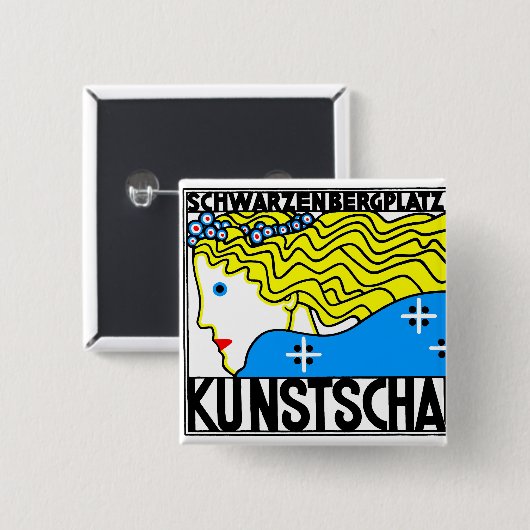 1908 Wiener Jugendstil-Messe Maiden Button (Vorne & Hinten)