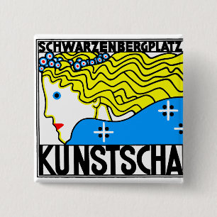 1908 Wiener Jugendstil-Messe Maiden Button
