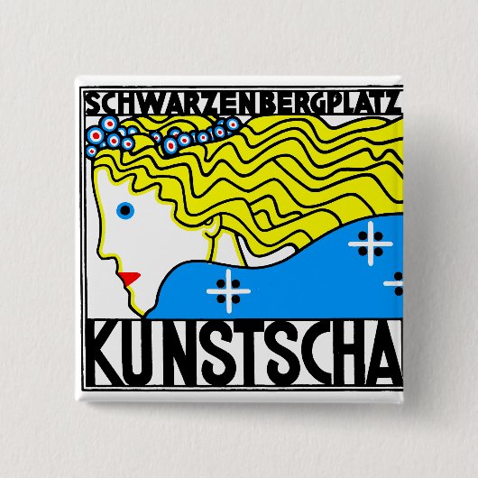 1908 Wiener Jugendstil-Messe Maiden Button (Vorderseite)