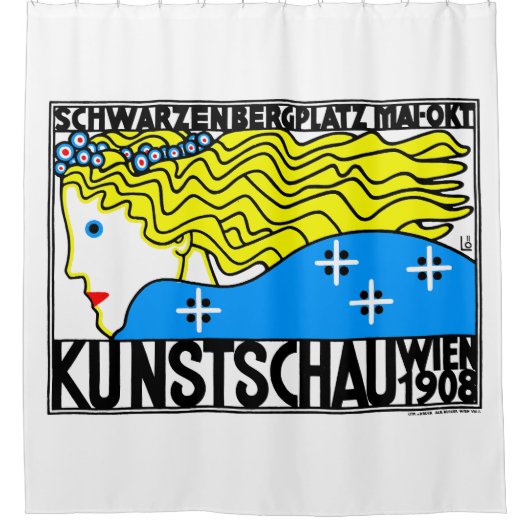 1908 Wiener Jugendstil-Messe Maiden Duschvorhang (Vorderseite)