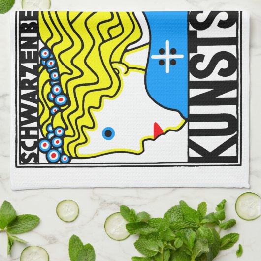 1908 Wiener Jugendstil-Messe Maiden Geschirrtuch (Gefaltet)