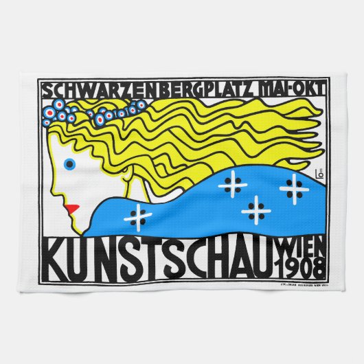 1908 Wiener Jugendstil-Messe Maiden Geschirrtuch (Horizontal)