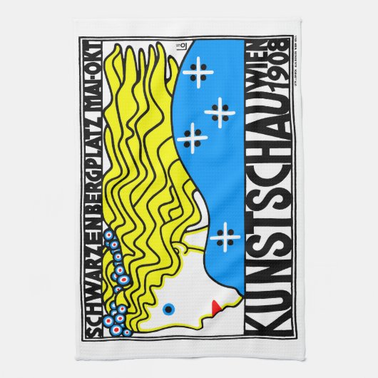 1908 Wiener Jugendstil-Messe Maiden Geschirrtuch (Vertikal)