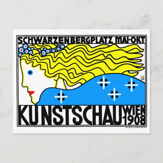 1908 Wiener Jugendstil-Messe Maiden Postkarte (Vorderseite)