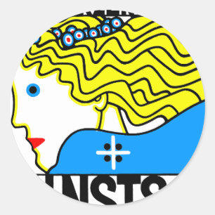 1908 Wiener Jugendstil-Messe Maiden Runder Aufkleber