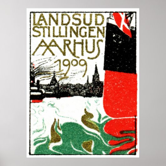 1909 Aarhus Dänemark Ausstellungspaket Poster (Vorne)