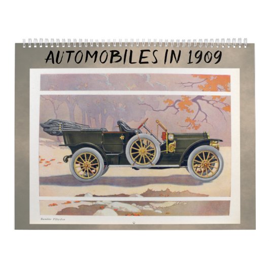 1909 Automobile - Vintage klassische antike Auto Kalender (Titelbild)