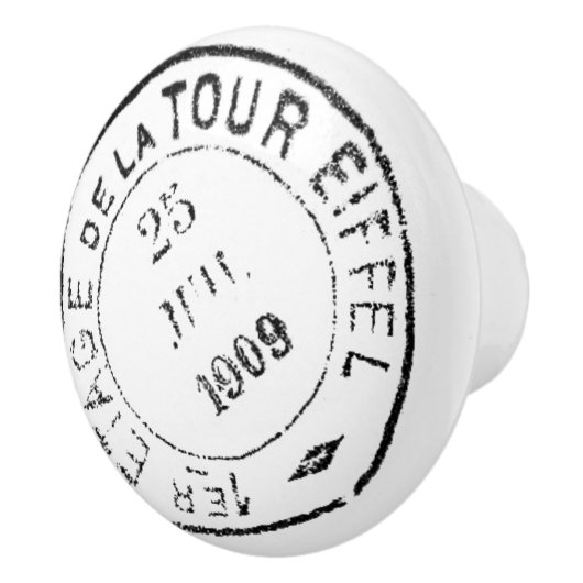 1909 Eiffelturm Postmark Keramikknauf (Rechts)