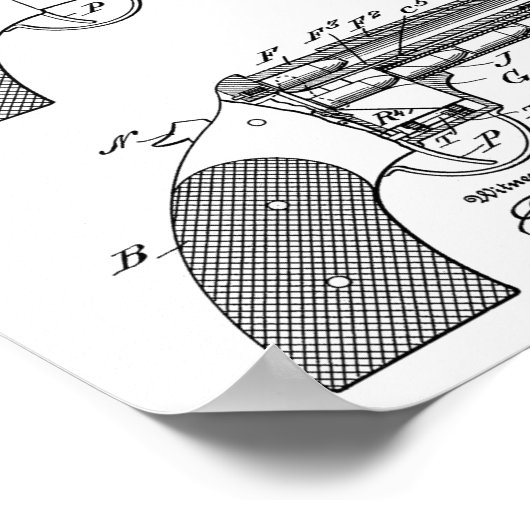 1909 Gun Auto Patent Art Zeichnend Print Poster (Ecke)
